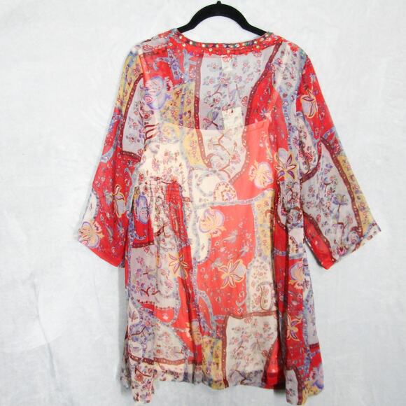 Raga Mini Dress Womens Small Embroidered Boho Flowy Peasant Tunic New NWT - Picture 3 of 14